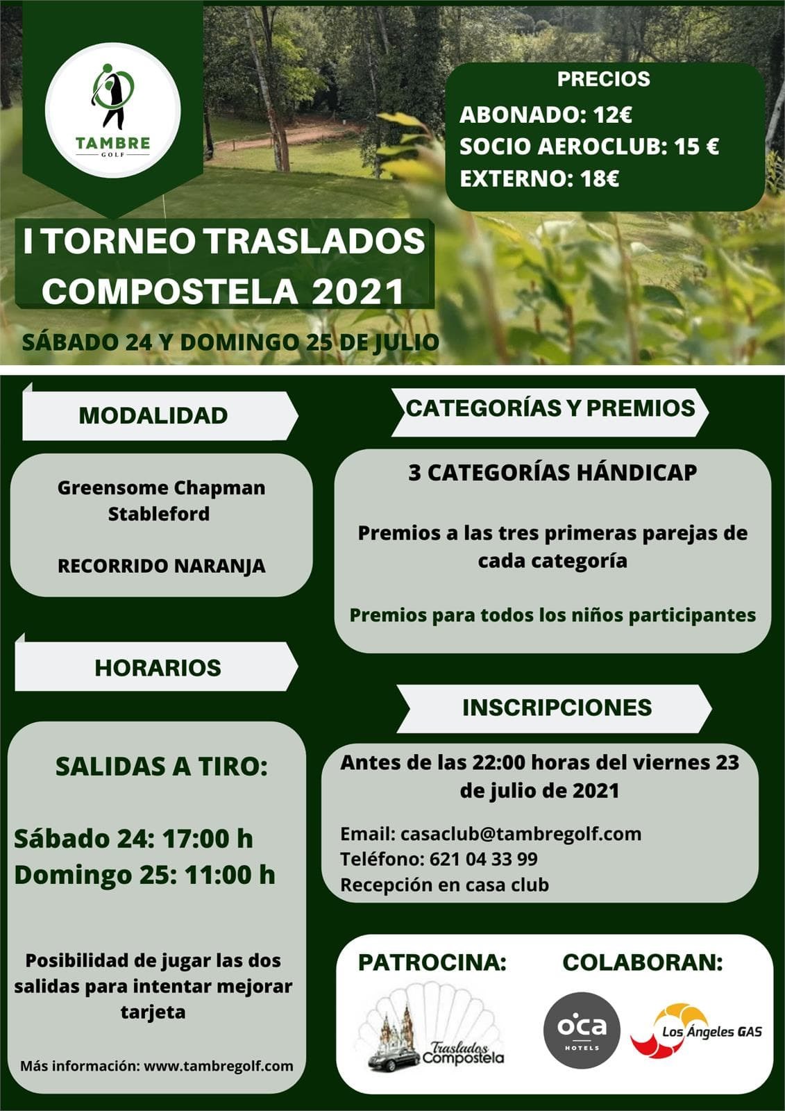 1º TORNEO TRASLADOS COMPOSTELA - TAMBRE GOLF 2021 - Imagen 1