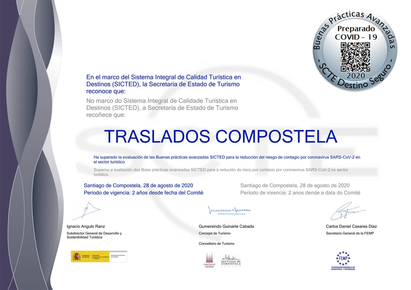 Diploma transfers Compostela